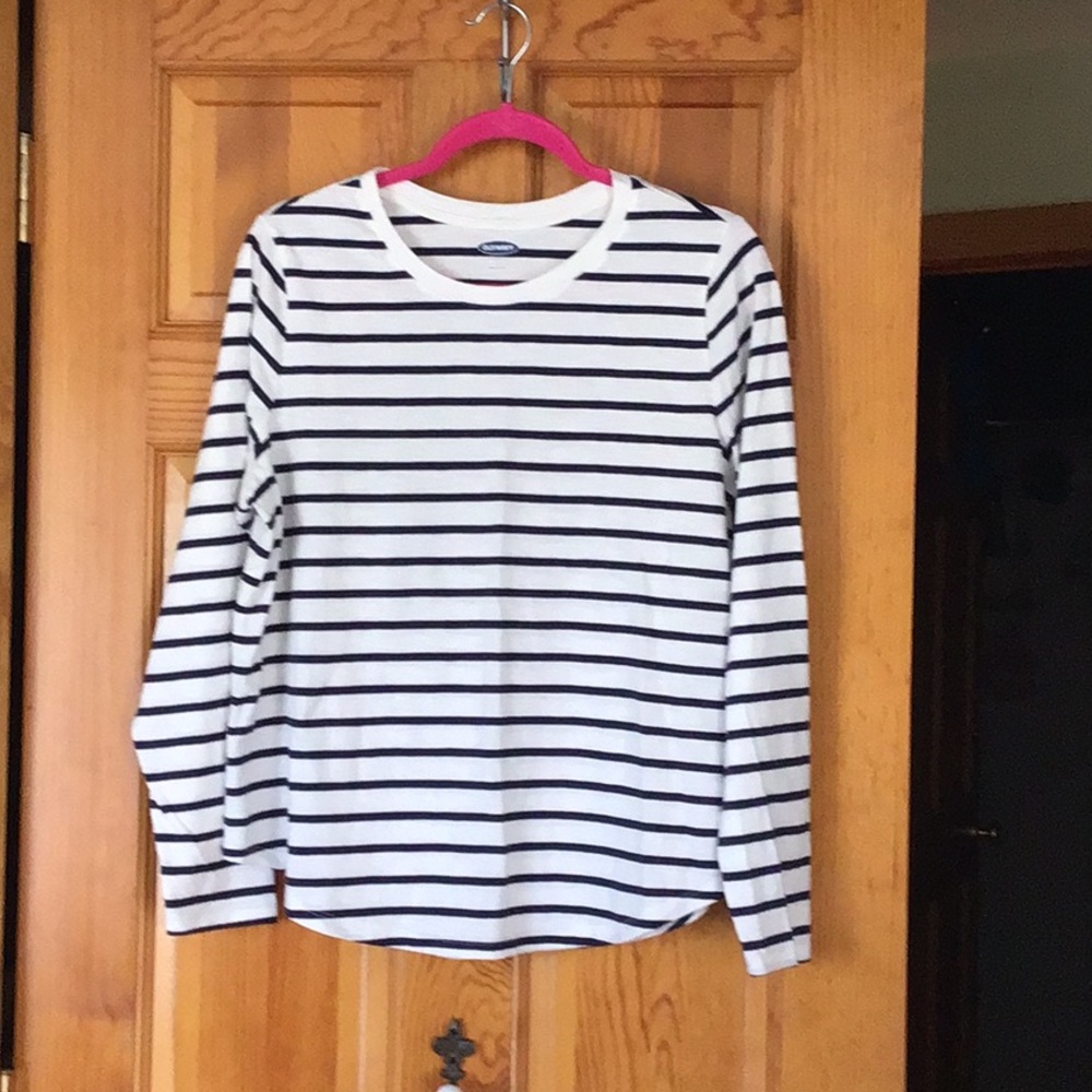 Old Navy Stripe-T Navy/ White